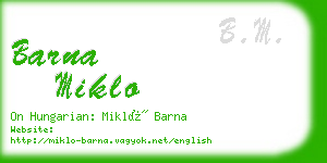 barna miklo business card